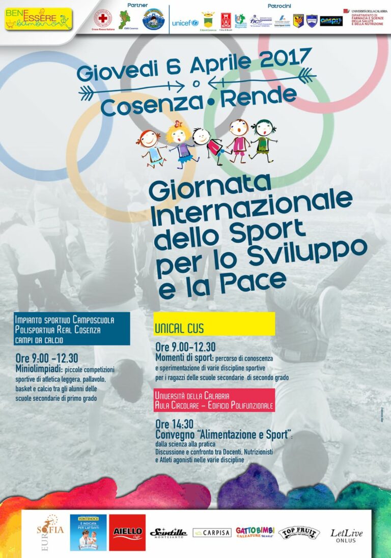 A Cosenza e Rende la giornata internazionale dello Sport per lo sviluppo e la pace