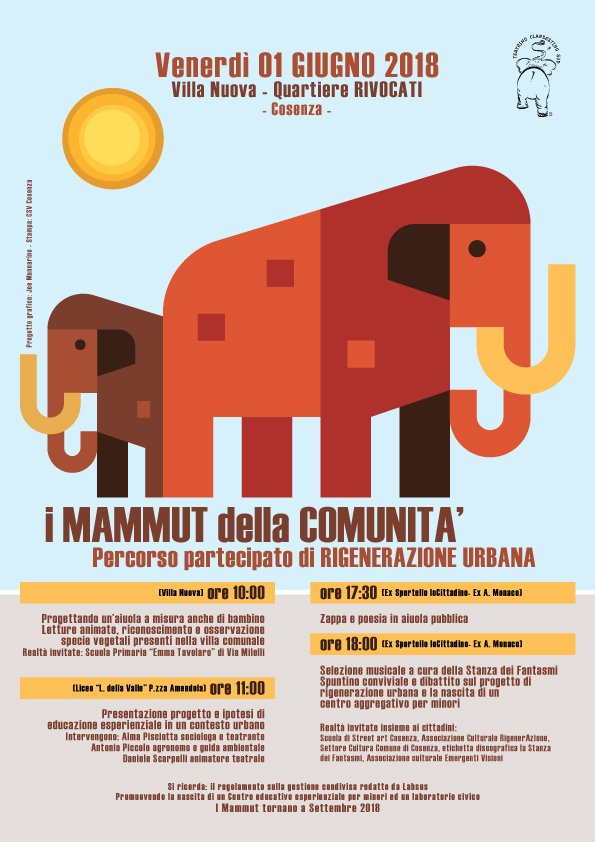 “I Mammut della Comunità”, percorso di rigenerazione urbana nel quartiere Rivocati di Cosenza