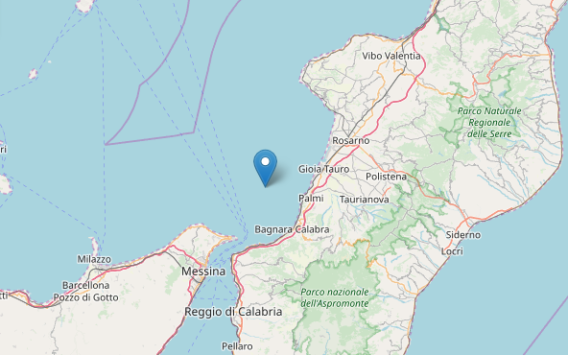 Forte scossa di terremoto nella Calabria meridionale. Epicentro Palmi