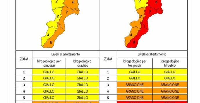 Allerta meteo rossa in Calabria, ecco le zone più critiche