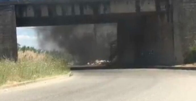 Incendio vicino l’azienda Amaco, fiamme a ridosso della sopraelevata [VIDEO]
