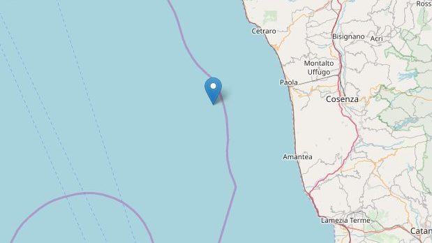 Terremoto (in mare) nella notte: sisma di 4.2 magnitudo