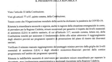 “Decreto Calabria”: pieni poteri a Zuccatelli (e “Maria” in bilico). Nello staff fino a 25 persone