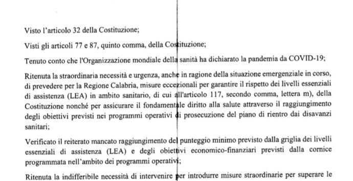 “Decreto Calabria”: pieni poteri a Zuccatelli (e “Maria” in bilico). Nello staff fino a 25 persone
