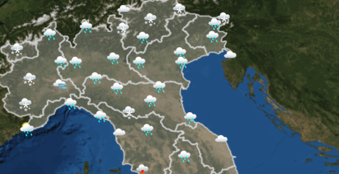 Maltempo, ancora neve al Nord. Tempo incerto in Calabria