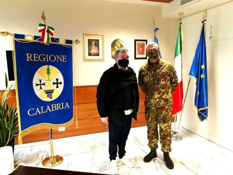 Emergenza covid, il presidente Spirlì incontra il generale Tota: «Grande spirito di collaborazione»