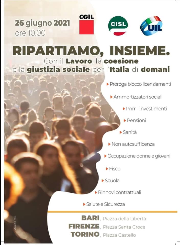 L’Italia del domani, i sindacati calabresi scendono in piazza