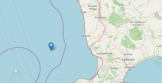 Terremoto di 4.4 nel Mar Tirreno calabrese. Non sono segnalati danni
