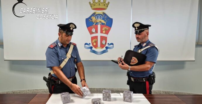 Portavano la droga da Cosenza, i carabinieri arrestano due persone a Rende