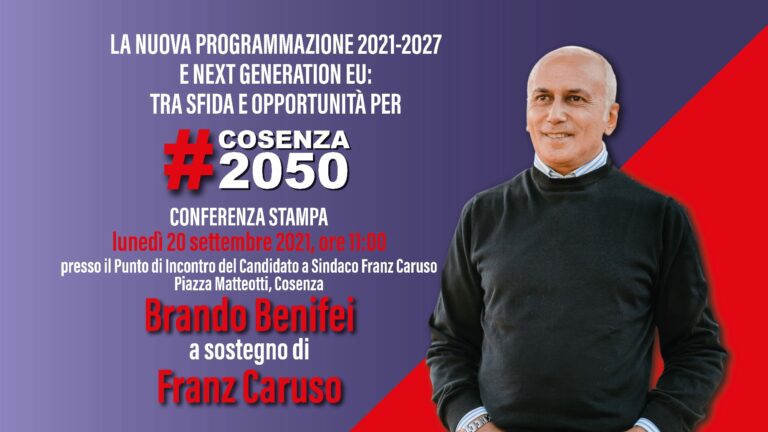 L’Eurodeputato Brando Benifei sostiene Franz Caruso