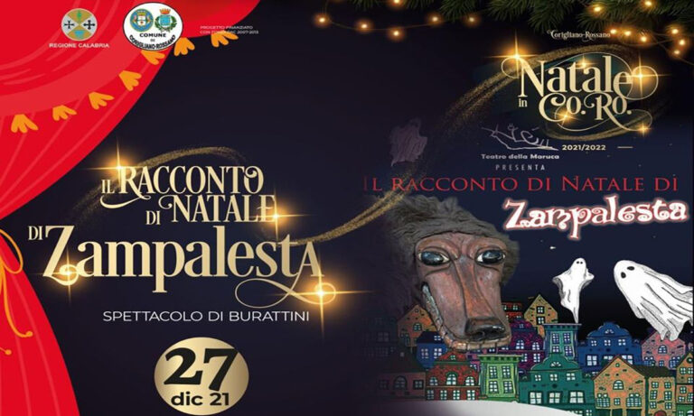 Teatro, a Corigliano Rossano tornano i burattini con “Il racconto di Natale di Zampalesta”