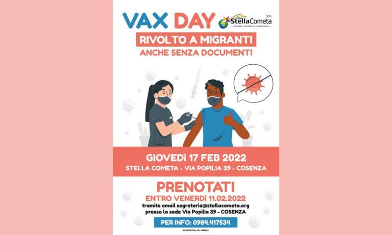 Vax Day per i migranti alla Stella Cometa. Come prenotarsi ed entro quando