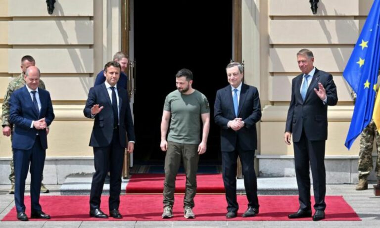 Draghi, Macron e Scholz a Kiev: incontro con Zelensky