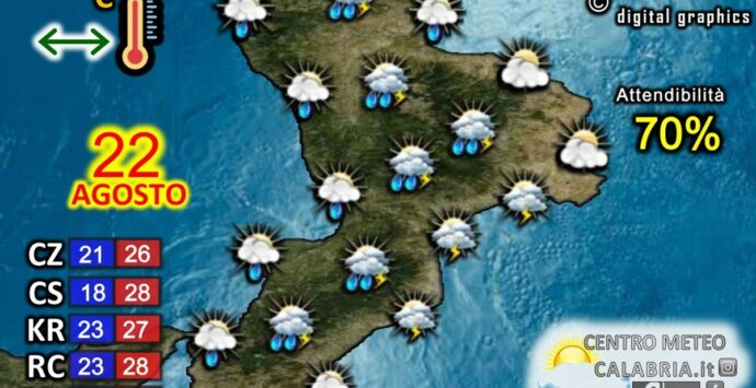 Meteo, persiste l’instabilità in Calabria. Le previsioni per oggi e domani