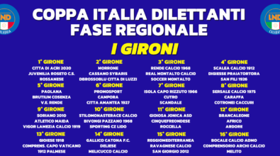 Coppa Italia dilettanti: ecco gli accoppiamenti ed il calendario