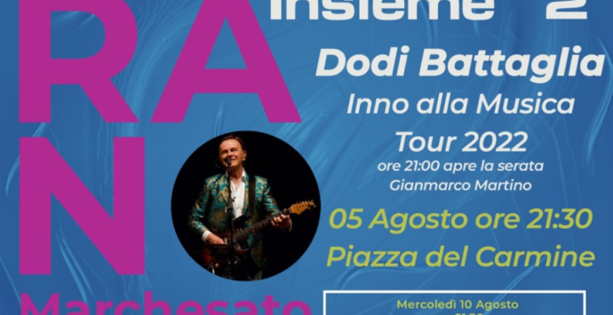 Marano Marchesato, cresce l’attesa per il concerto di Dodi Battaglia
