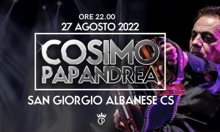 Il Festival delle migrazioni fa tappa a San Giorgio Albanese con il concerto di Cosimo Papandrea
