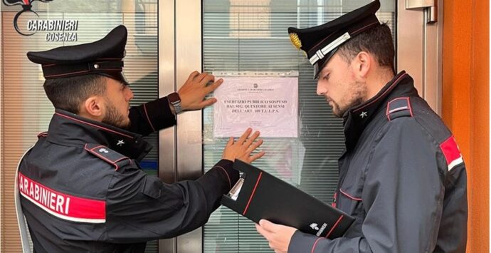 Acri, i carabinieri chiudono due bar: erano ritrovo di soggetti pregiudicati