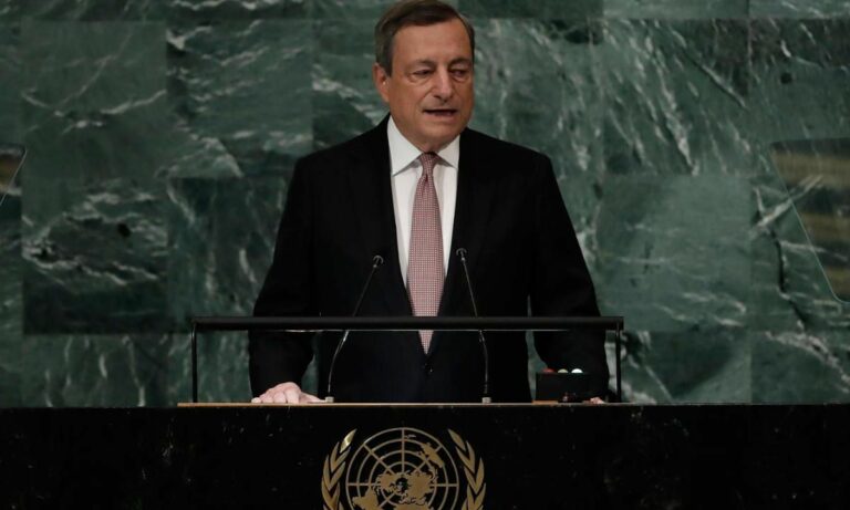 Mario Draghi all’Onu: «Avanti con le sanzioni contro Putin»