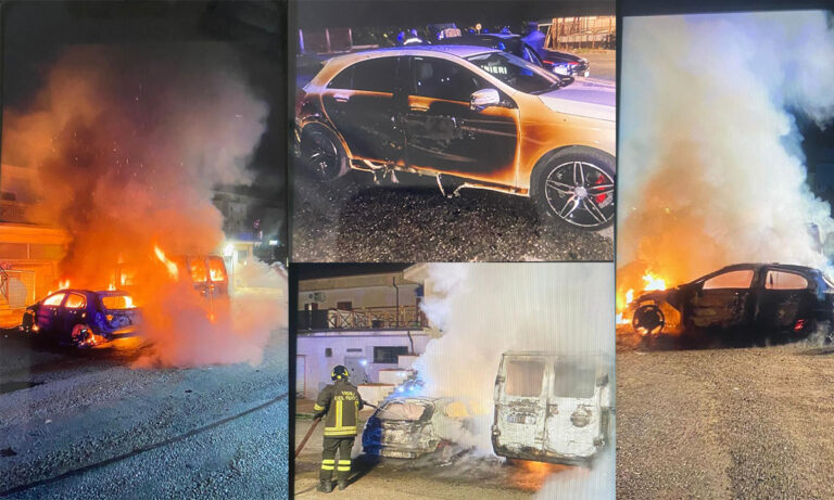 Corigliano Rossano: tre auto e un furgone in fiamme, prevale la pista dolosa | FOTO