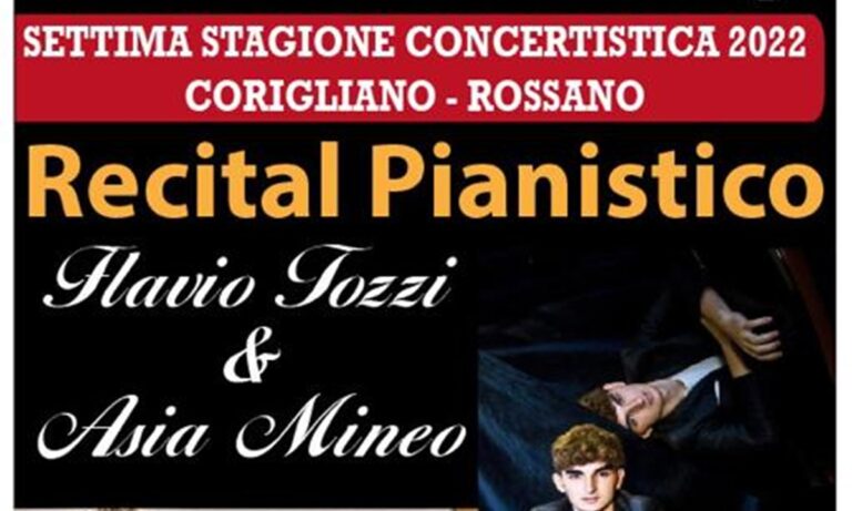 Corigliano-Rossano, VII stagione concertistica: alla Biblioteca Pometti il Recital pianistico