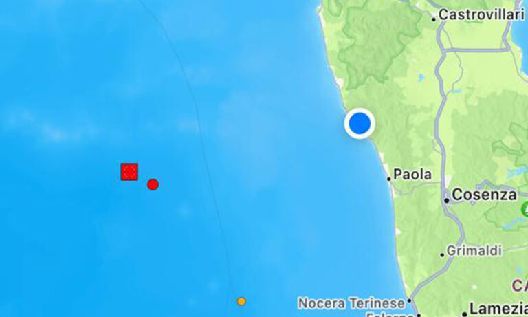 Terremoto in mare tra Paola e Scalea: avvertito anche a Cosenza