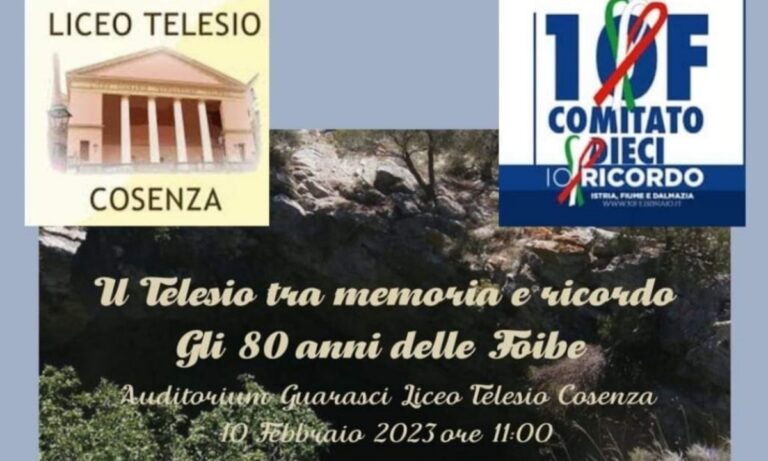Al Liceo Telesio di Cosenza un’iniziativa per ricordare la tragedia delle foibe