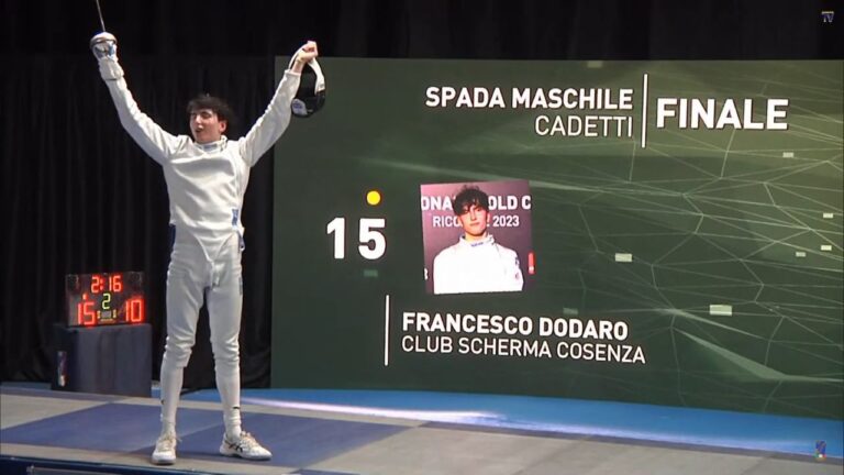 Scherma, il cosentino Francesco Dodaro trionfa al campionato nazionale di Spada under 17